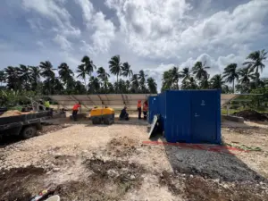 SolarRO system installation works in remote island