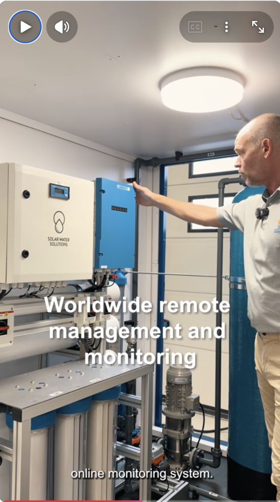 Showcasing inside a SolarRO water treatment system